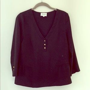 Sézane Textured Peplum Blouse